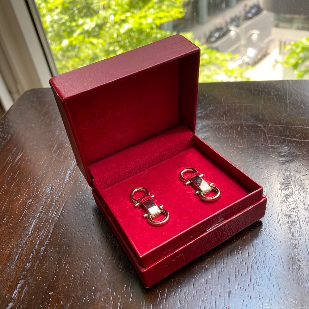 Salvatore Ferragamo Gold Cufflinks - Picture 2 of 4